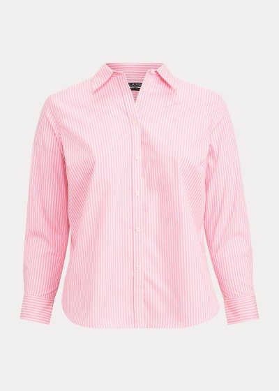 Camisa Ralph Lauren Mujer Rosas / Blancos - Easy Care Striped Cotton - KHENU6801